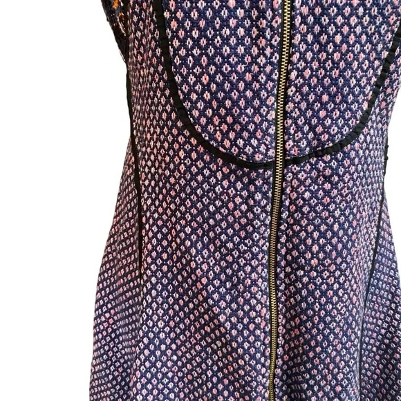 Rachel Rachel Roy Purple Navy Geometric Zip Front Knit Mini Dress Size 6 - Picture 5 of 16